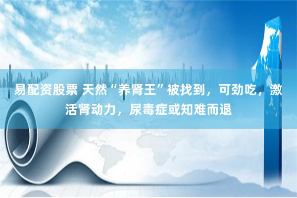 易配资股票 天然“养肾王”被找到，可劲吃，激活肾动力，尿毒症或知难而退